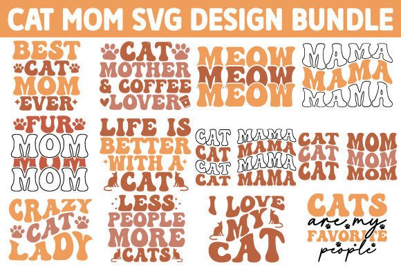 Cat Mom SVG Bundle: Graphics for Crafts & Sales