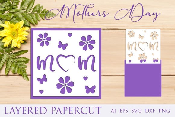 Mothers Day Papercut Card: Graphics for Crafts