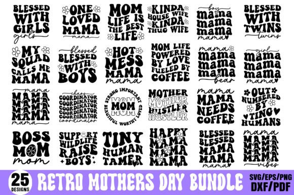 Retro Mother's Day SVG Bundle for Crafts & Graphics
